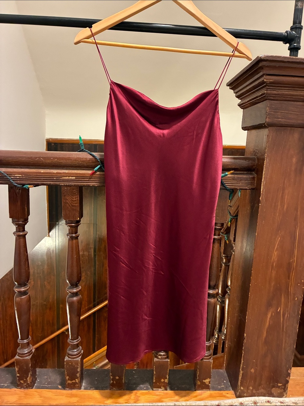 Cami NYC Burgundy Satin Slip Mini Dress